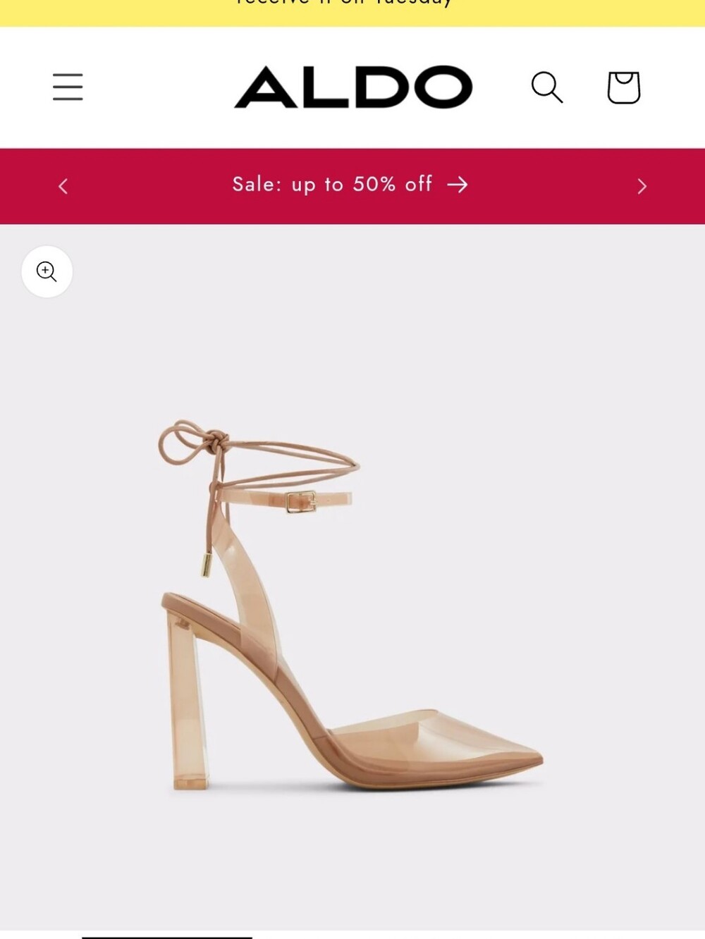 Aldo Blush Clear Pointed Block Heeled Pumps Sandals Strappy Pillow Walk 6.5 New